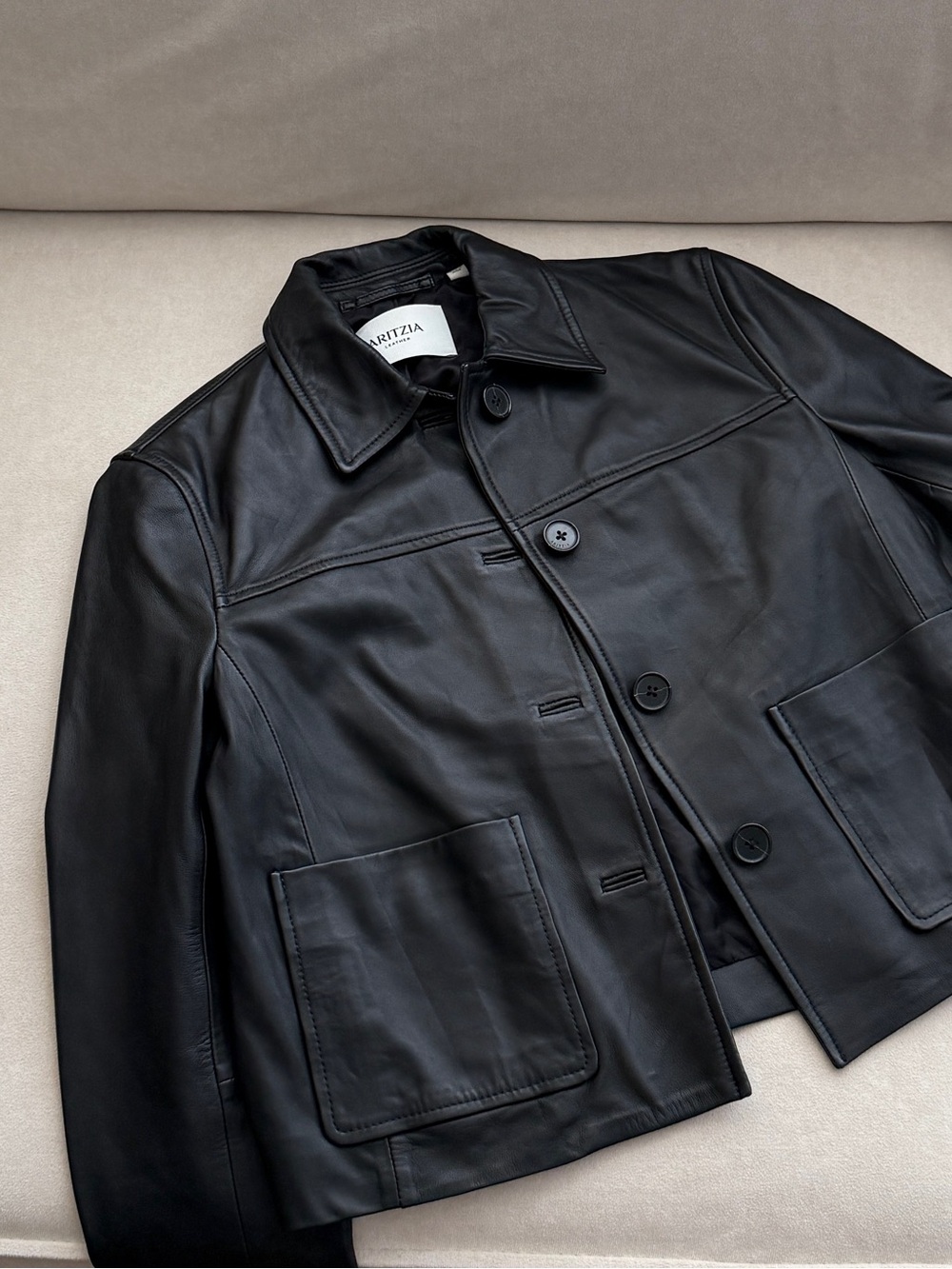 aritzia leather jacket